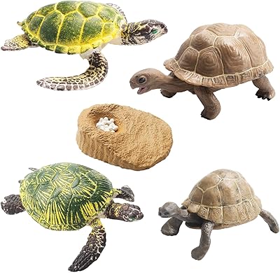 5 pièces tortue de mer réaliste avec oeuf en plastique océan
