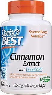 Doctor's best, extrait de cannelle avec cinnoline pf, 125 mg, 60 gélules végétales