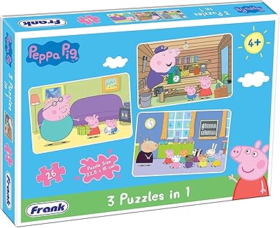 Puzzle 3 en 1 frank peppa pig pour enfants (4 ans et plus)