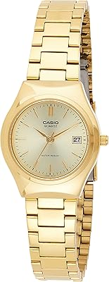 Montre casio pour femme, analogique avec bracelet en acier inoxydable ltp-1170n-9ardf, or, taille