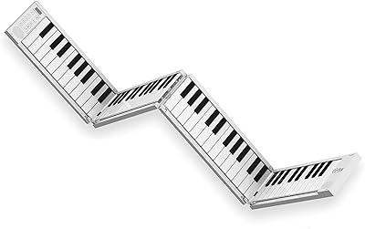 Piano pliable portable 88 touches et contrôleur moyen, finition blanche