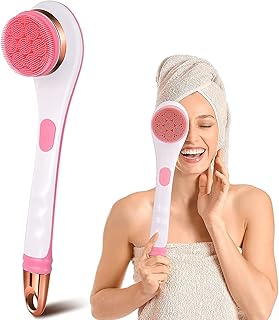 Brosse de douche électrique rechargeable castowave avec un long manche rotatif pour nettoyer