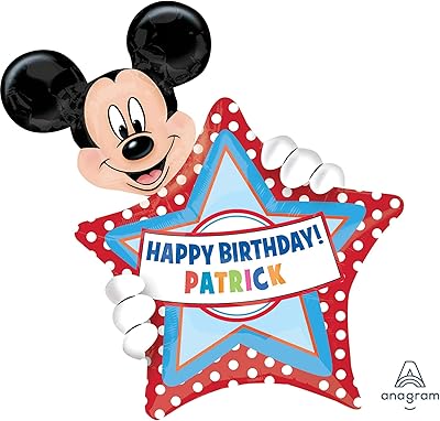 Amscan supership personalizer ballon d'anniversaire mickey mouse en aluminium, multicolore