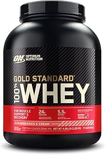 Optimum nutrition gold standard 100 % protéine de lactosérum en poudre, fraises