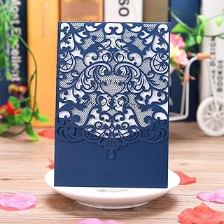 Cartes d'invitation de mariage en forme de cœur creux cy sky avec papier