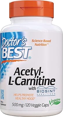 Dr. best acétyl l-carnitine, aide à stimuler la production d'énergie, soutient la mémoire/la
