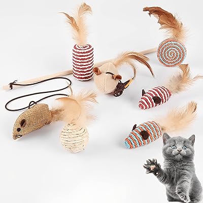 Ensemble de jouets pour chat 7 pièces, jouets interactifs i-cote pour chats d'intérieur