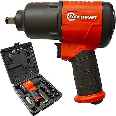 Clé à chocs pneumatique double marteau forcecraft avec réglage 1-2" + jeu