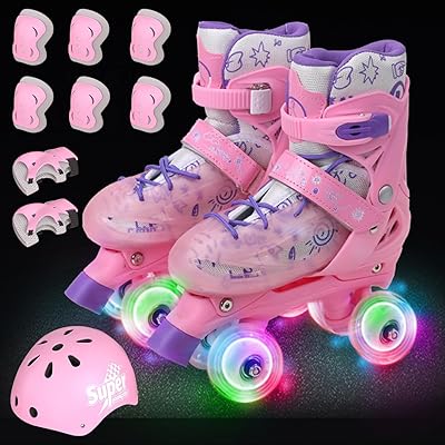 Chaussures de skate à quatre roues réglables pour filles et garçons avec 8