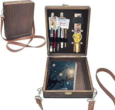 Boîte à livres en bois waykosan - cadeaux d'artistes, cadeaux pour écrivains, boîte