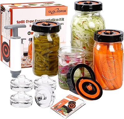 Kit de fermentation pour bocaux mason à large ouverture paquet de 4 couvercles