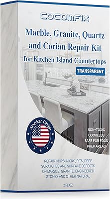 Kit de réparation d'éclats de comptoir en quartz. marbre et granit. (clair)