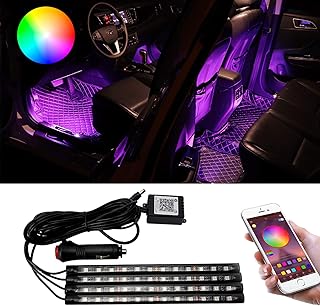 Bande lumineuse led rvb pour intérieur de voiture avec contrôle par application