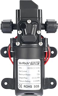 Pompe à eau ferrich pompe à membrane 12v 70w 6l/min 0,9mpa 131 psi