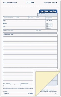 Tops 3868 formulaires de commande cassables, 5 2/3" x 8 5/8", trois pièces