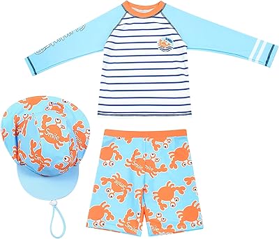 Ensemble de maillot de bain à manches longues pour garçons upf 50+, maillot