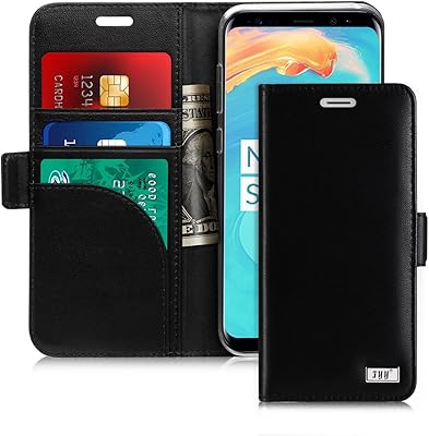 Étui portefeuille fyy pour samsung galaxy s8+ plus, étui portefeuille à rabat manuel