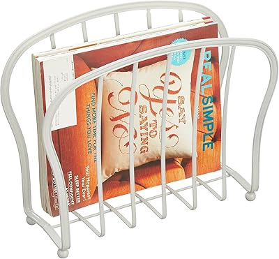 Porte-revues décoratif en fil métallique mdesign, organisateur - support debout pour magazines, livres