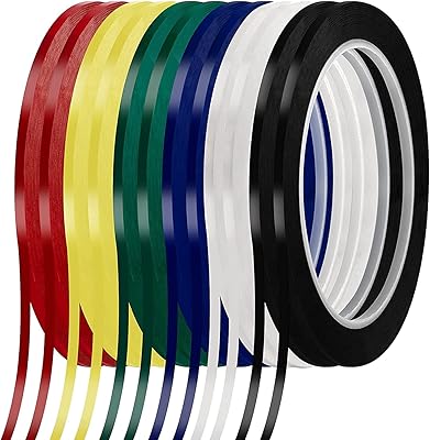 Chjgl 12 rouleaux de ruban blanc 1/4", ruban à rayures effaçable à sec