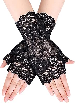 Gants en dentelle alykdon pour femmes gants courts élégants à motif floral longueur
