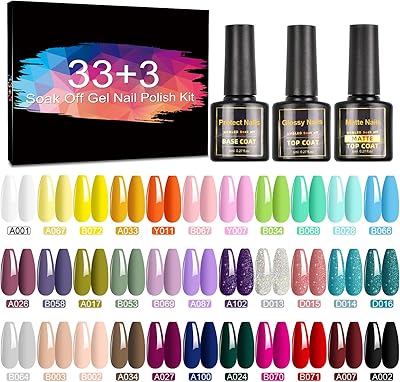 Ensemble de vernis à ongles gel uv tormay 36 pièces, collection printemps/été, vernis