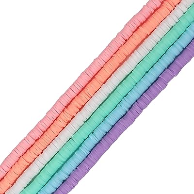 Perles d'argile, perles heishi rondes faites à la main, 2100 pièces de perles