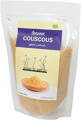 Buscus biologique terre-à-terre, couscous sain à grains moyens, aliments entiers biologiques blancs 500g