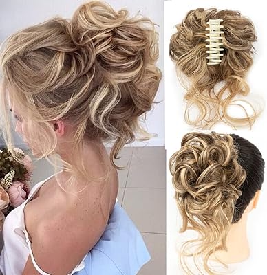 (zjcx-12/24) - postiche à chignon en désordre pour femmes, postiche à pince, chignon synthétique très long ébouriffé, extensions de chignon ondulées et bouclées pour un usage quotidien (12/24). Diaytar : Le discount nouvelle génération au Sénégal