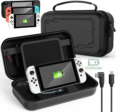 Fyoung étui de chargement avec support compatible avec nintendo swicth/switch oled/steam deck/split pad