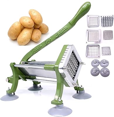 Trancheuse à frites commerciale avec jeu complet de ventouses, comprend 0,7 cm, 1