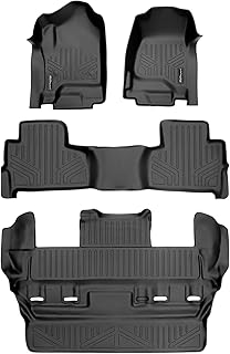 Ensemble de tapis de sol smartliner à 3 rangées, noir, compatible avec chevrolet