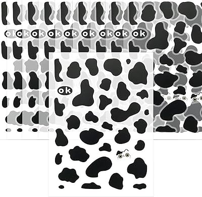 Autocollant amovible à motif de vache en vinyle noir pour décoration de chambre