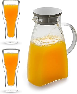 Ensemble de verres life smile pichet en verre borosilicate et tasses