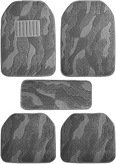 Tapis de sol de voiture souples et imperméables bison, 5 pièces, gris, convient