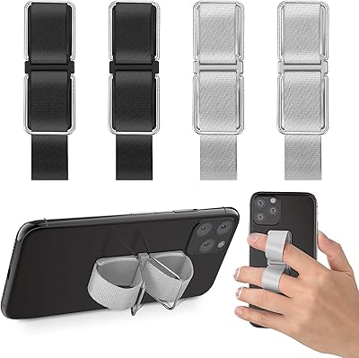 Support de téléphone portable, poignée mobile avec support de doigt avec poignée de téléphone portable, support arrière pour mobile, tablette, étuis mobiles (4 pièces, noir, argent). Catalogue géant, prix mini chez Diaytar Sénégal