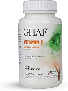 Vitamine c sèche 500 mg avec rose musquée pour le soutien immunitaire