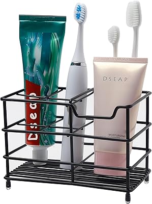 Porte-brosse à dents et dentifrice d-sip en acier inoxydable, noir ygj-4g-blk-1p