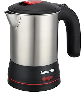 Bouilloire électrique en acier inoxydable de marque admiral, capacité de 0,5 litre