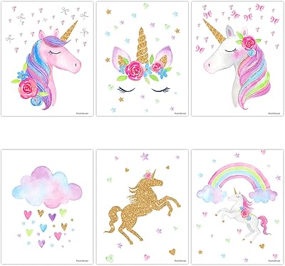 Décoration murale licorne arc-en-ciel de motivation pour filles décoration de chambre