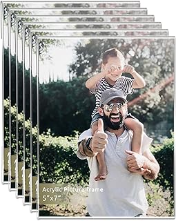Cadres photo en acrylique 7x5 (13x18 cm), cadres photo muraux transparents pour la maison,