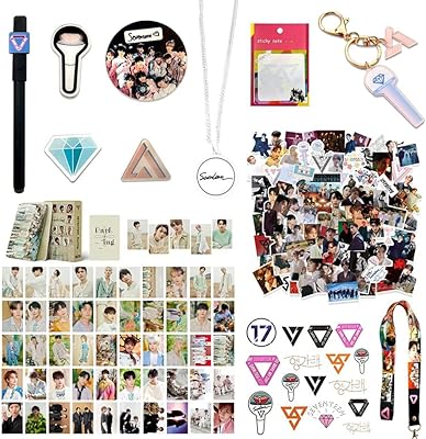 Coffret cadeau fatty seventeen lomo cards, autocollant 3d kpop merch, miroir, notes autocollantes