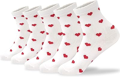 Chaussettes en coton imprimé motif cœur pour femmes nouveauté décontractée douce mignonne folle