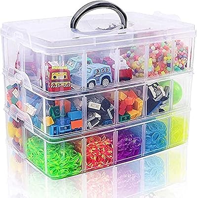 Boîte de rangement empilable castowave à 3 niveaux avec 30 compartiments, boîte