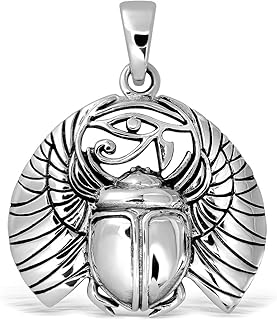 Collier en argent sterling 925 avec un motif égyptien antique d'œil d'horus, symbole