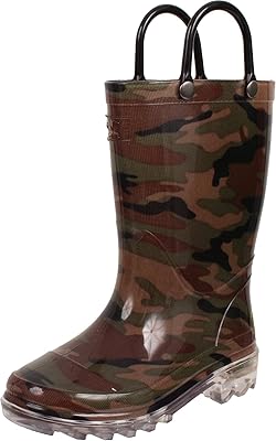 Bottes de pluie imperméables unisexes pour enfants qui s'illuminent à chaque pas