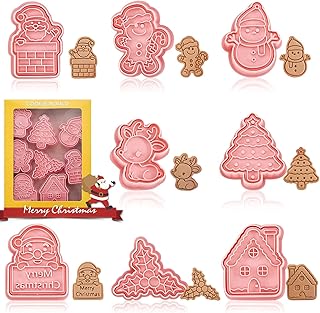 Ensemble d'emporte-pièces, 8 pièces en plastique estampage emporte-pièce de noël, moules à emporte-pièce