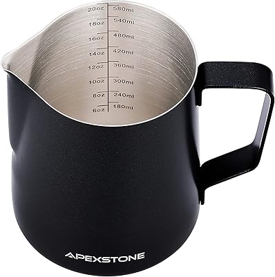 Pichet à expresso noir apexton 566 ml pichet mousseur lait 24