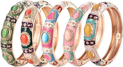 Wynameleri bracelet en émail fait à la main avec fleurs colorées, bijoux cloisonnés