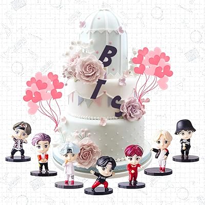 7 pièces bts cake topper action figure collection cake toppers cadeaux de fête