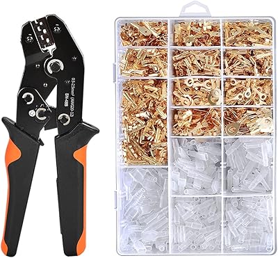 JEU D'OUTILS DE SERTISSAGE DE COSSES DE FILS AVEC 1 000 CONNECTEURS